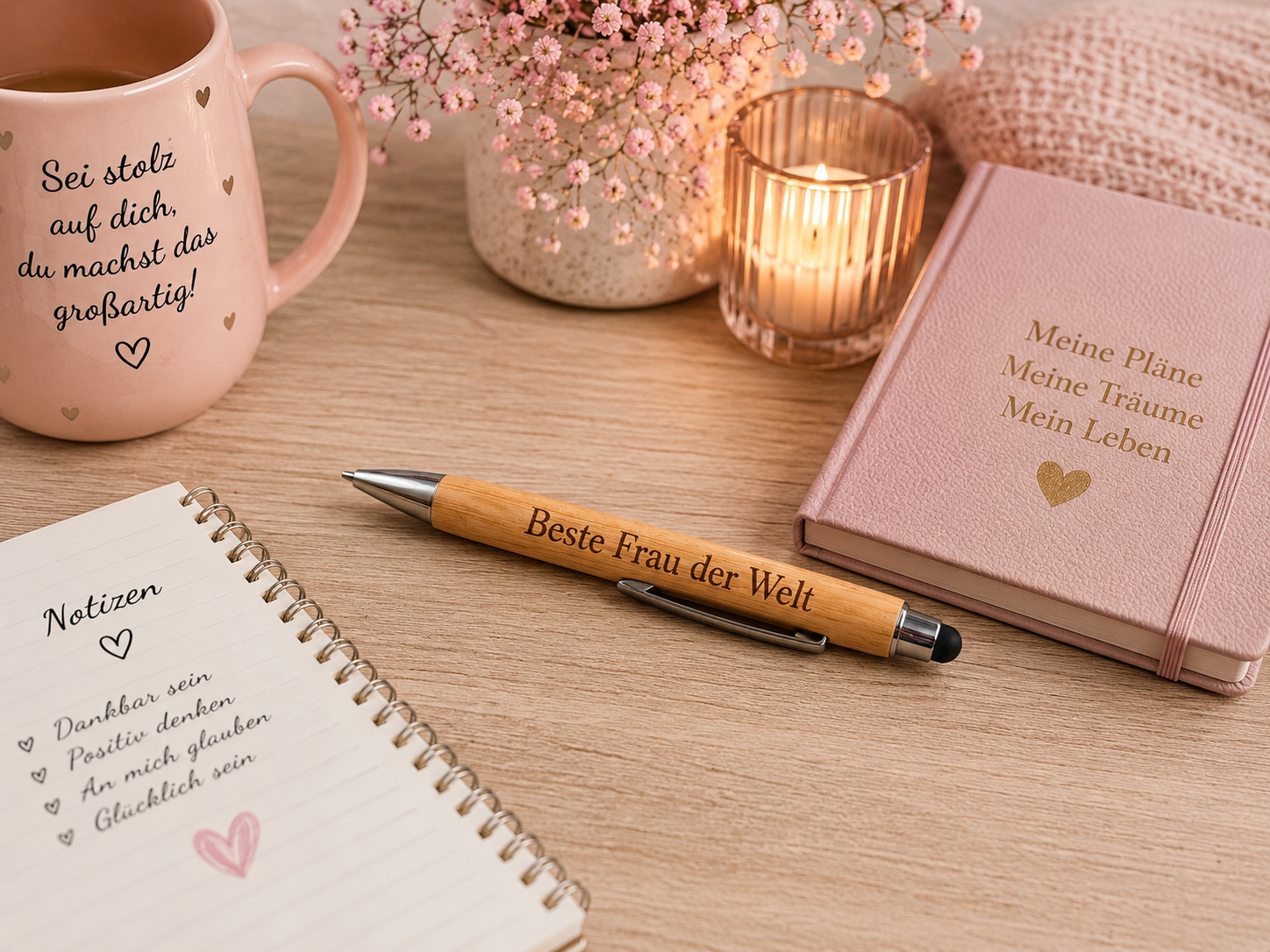 ✨ Bambus Kugelschreiber mit Touchpen – Das persönliche Geschenk für jeden Anlass