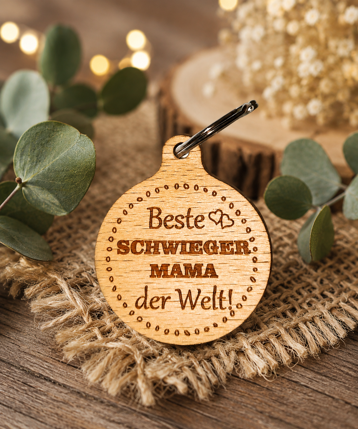 🌿 Buchenholz-Schlüsselanhänger mit Wunschgravur – Das perfekte Geschenk für jeden Anlass