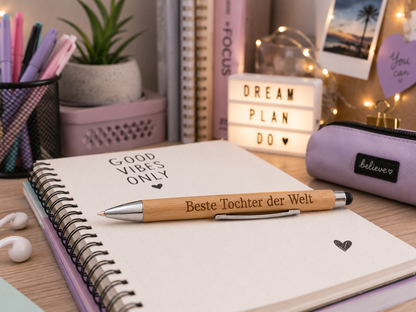 ✨ Bambus Kugelschreiber mit Touchpen – Das persönliche Geschenk für jeden Anlass