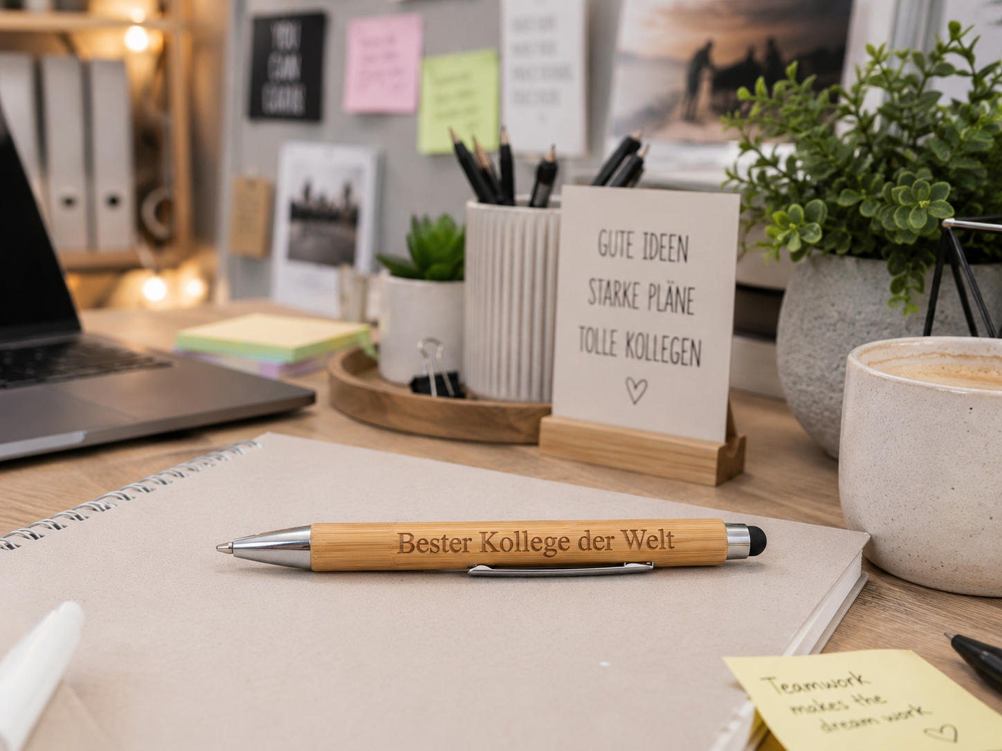 ✨ Bambus Kugelschreiber mit Touchpen – Das persönliche Geschenk für jeden Anlass