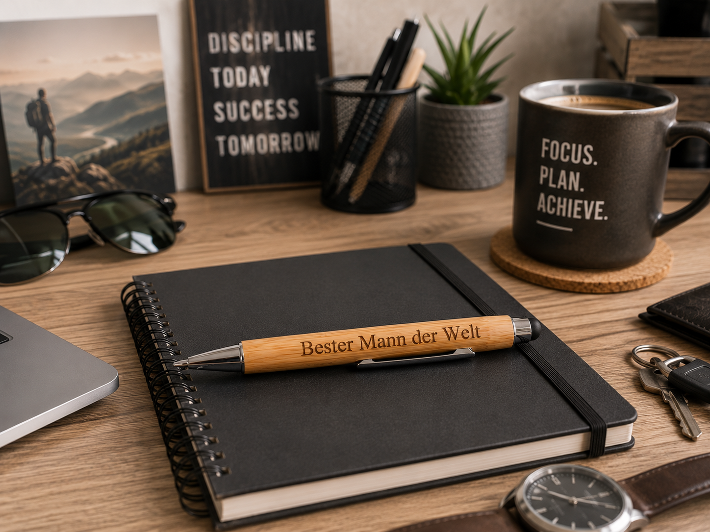 ✨ Bambus Kugelschreiber mit Touchpen – Das persönliche Geschenk für jeden Anlass