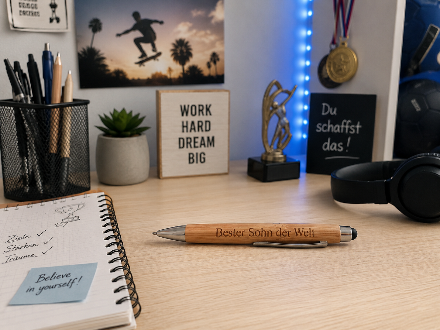 ✨ Bambus Kugelschreiber mit Touchpen – Das persönliche Geschenk für jeden Anlass