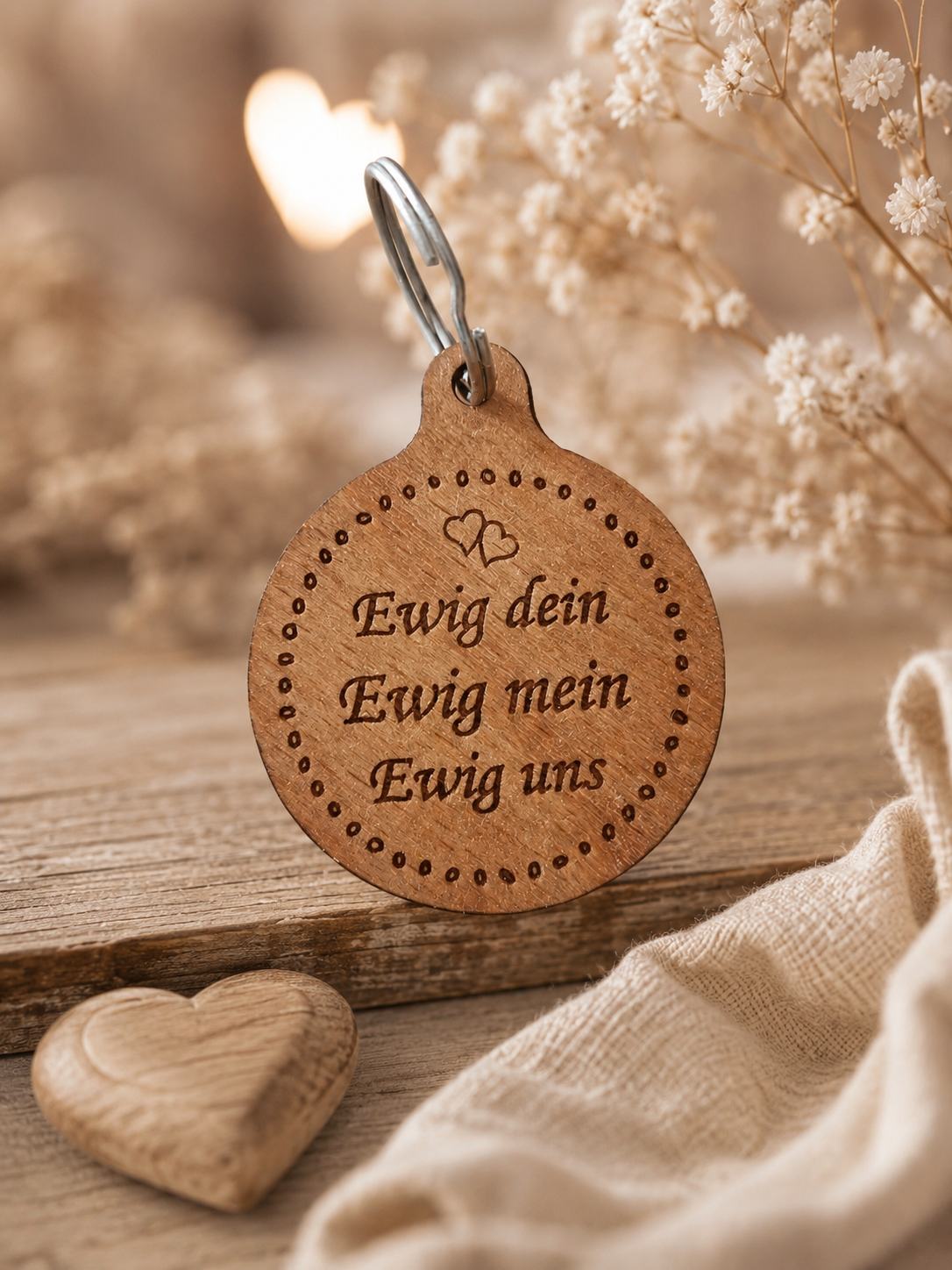 🌿 Buchenholz-Schlüsselanhänger mit Wunschgravur – Das perfekte Geschenk für jeden Anlass