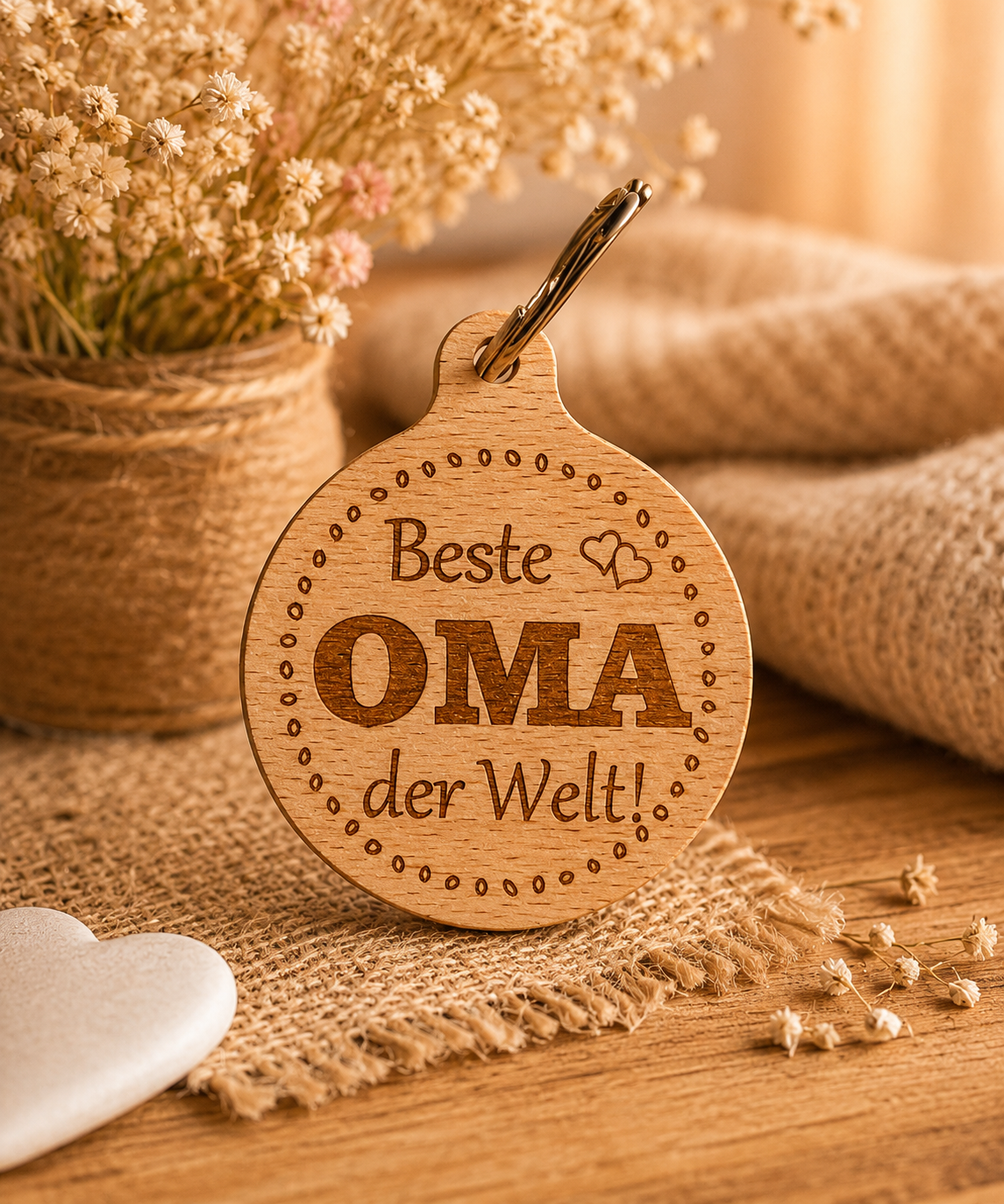 🌿 Buchenholz-Schlüsselanhänger mit Wunschgravur – Das perfekte Geschenk für jeden Anlass