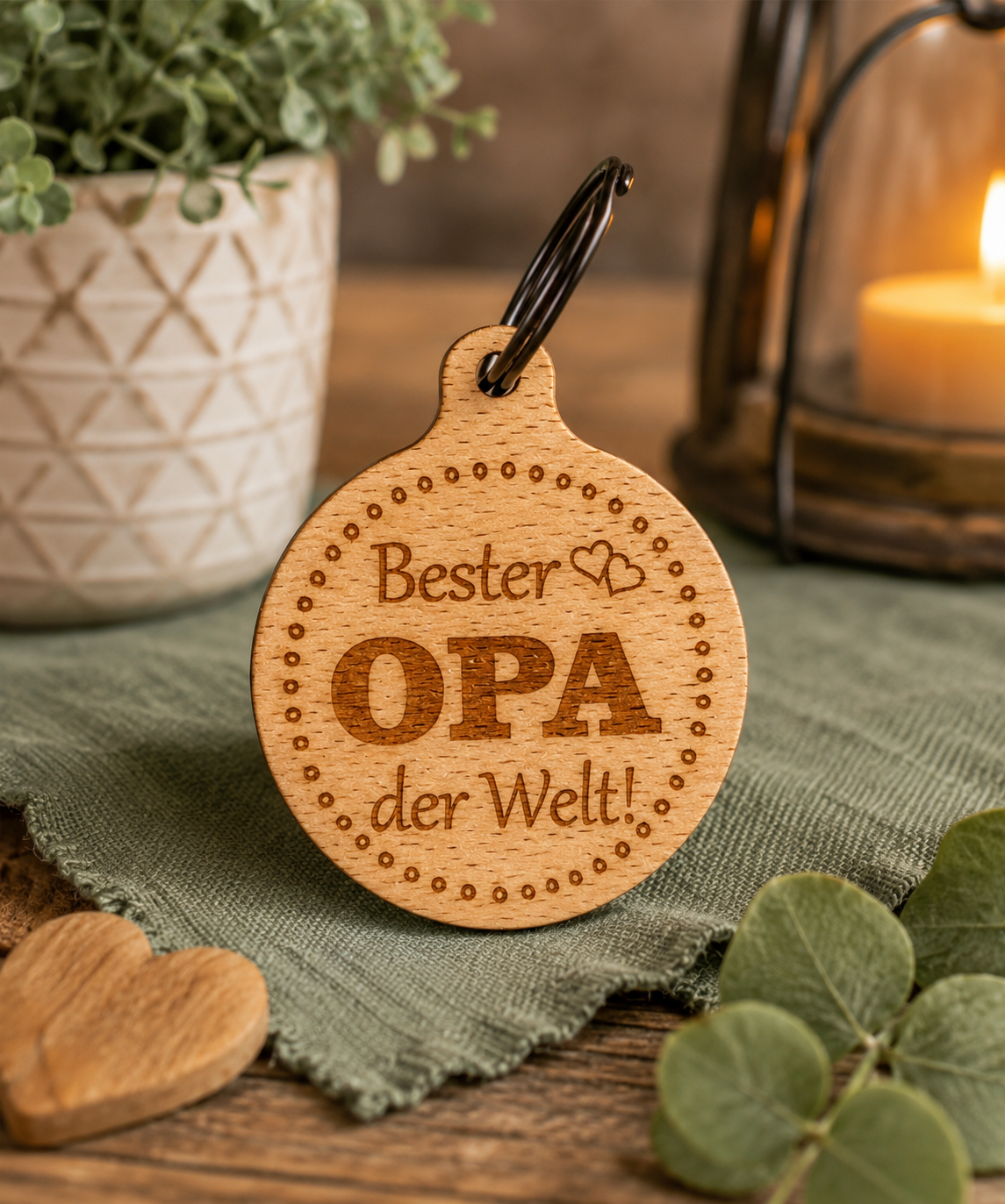 🌿 Buchenholz-Schlüsselanhänger mit Wunschgravur – Das perfekte Geschenk für jeden Anlass