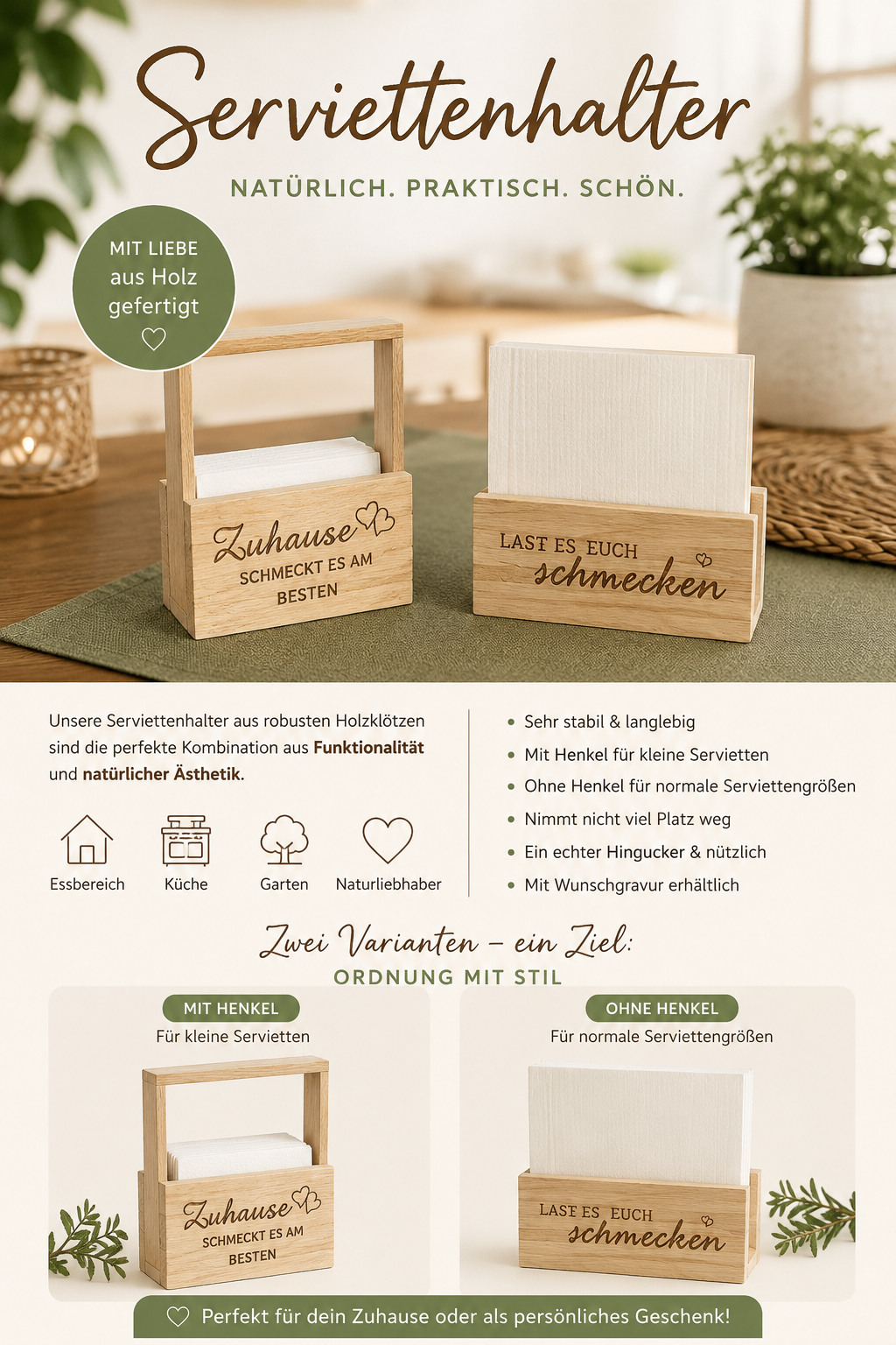 Serviettenhalter aus Holz