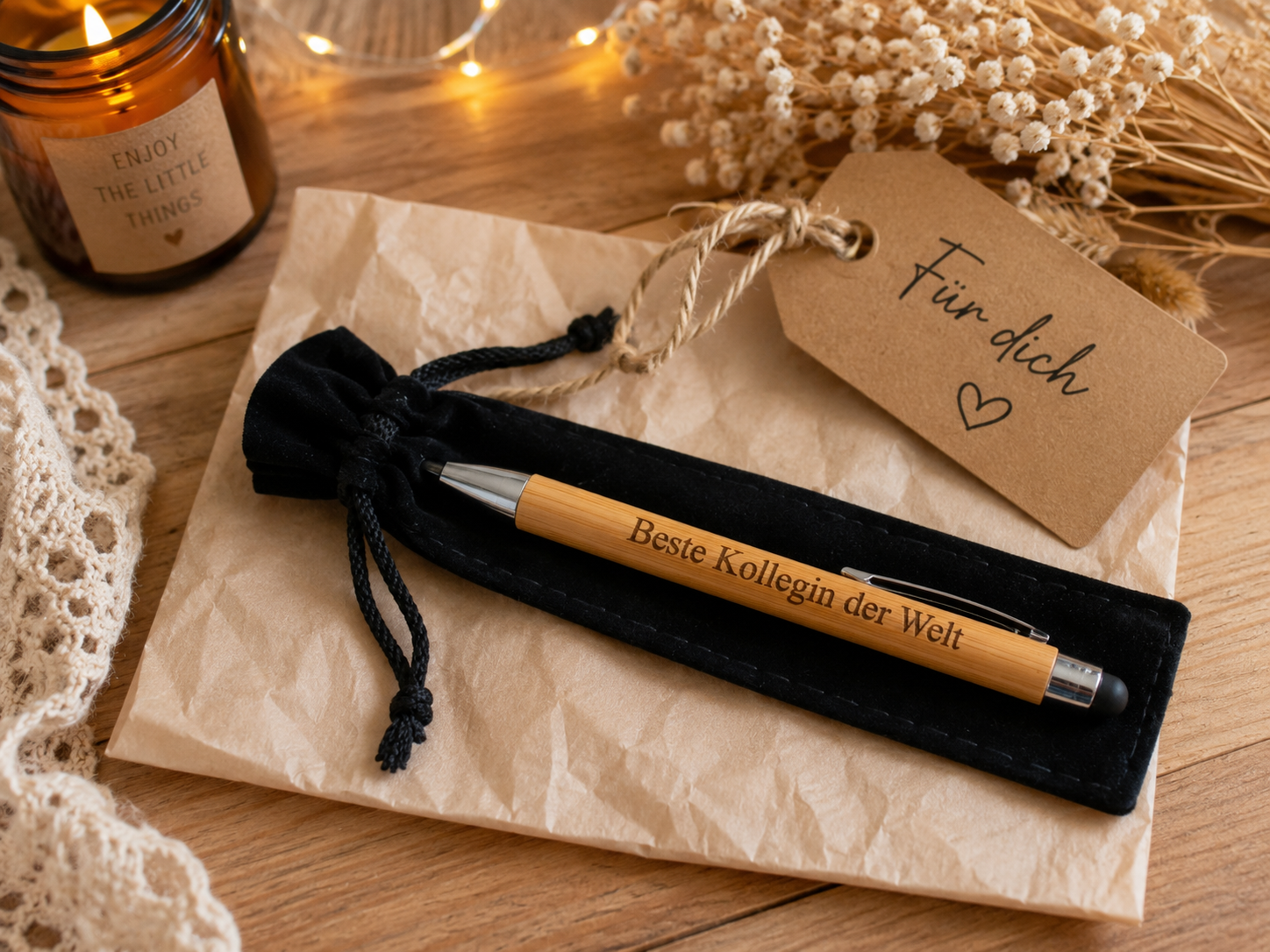 ✨ Bambus Kugelschreiber mit Touchpen – Das persönliche Geschenk für jeden Anlass