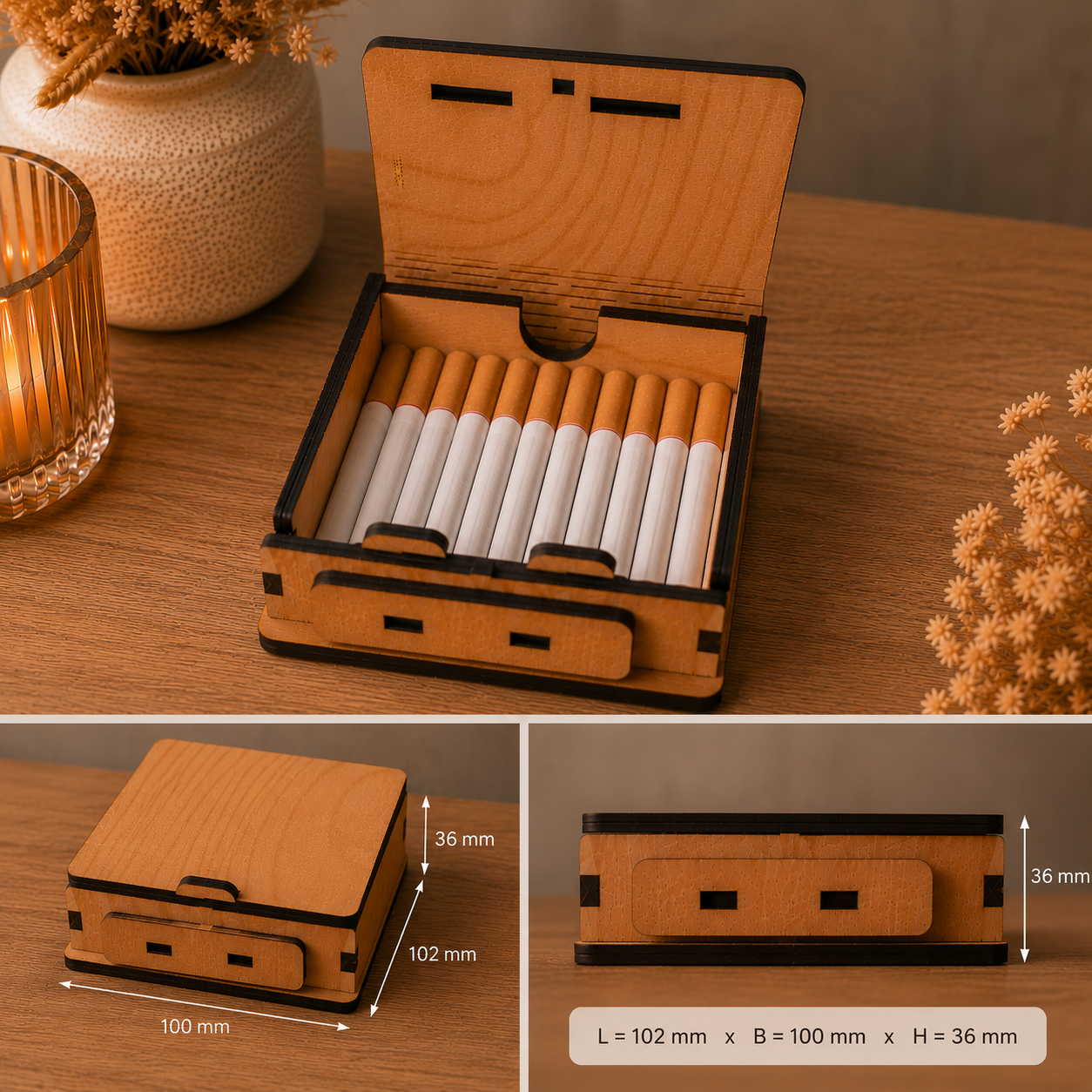 Buchenholz-Etui mit Wunschgravur