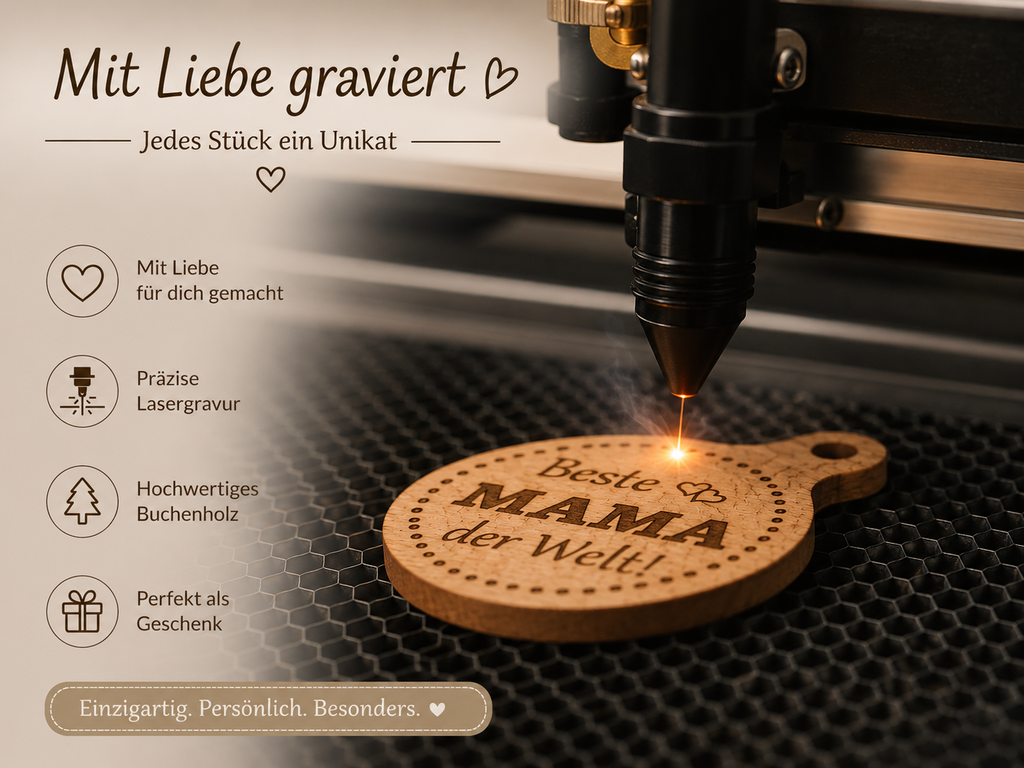 🌿 Buchenholz-Schlüsselanhänger mit Wunschgravur – Das perfekte Geschenk für jeden Anlass